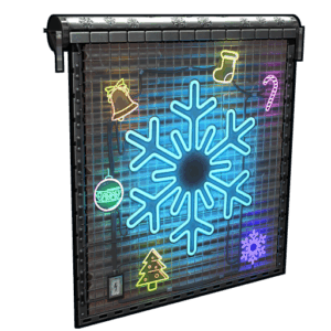 Neon Snowflake Garage Door